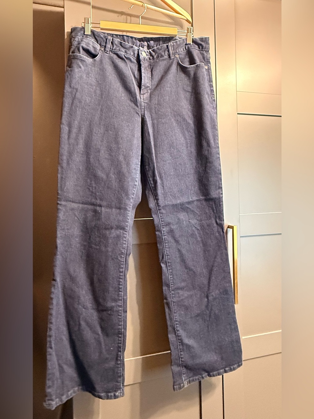 Talbots Women’s Trouser-Leg Jeans in Dark Blue